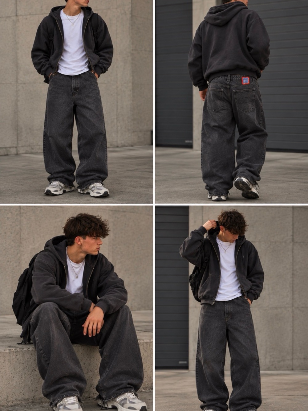 Empyre Baggy Black Wash Skate Jeans Men’s 38 Wide Leg Y2K Distressed